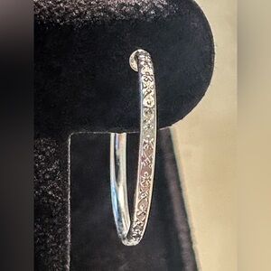 LH SEGAL Vintage Clip On Silver Hoop Earrings